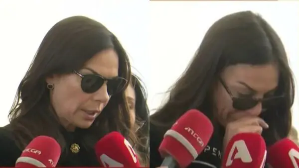 Η Εύη Βατίδου στην κηδεία του Αλέξη Κούγια