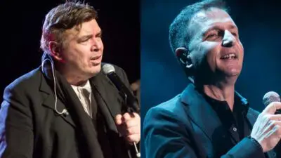 Ο Μανώλης Λιδάκης και ο Δημήτρης Μπάσης.