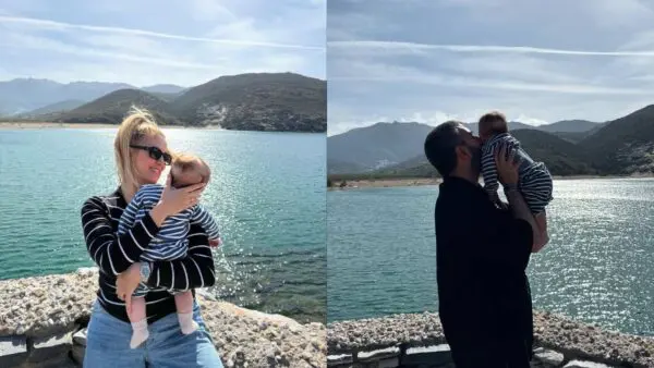 Η Φωτεινή Πετρογιάννη και ο Μιχάλης Ρουμπής με τον γιο τους