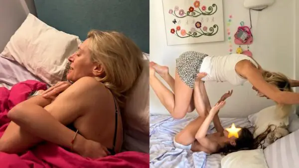 Η Ζέτα Δούκα με την κόρη της αγκαλιά