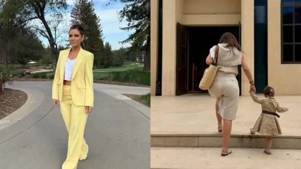 Η Μαρία Μενούνος με την κόρη της στο μνημόσυνο της μαμάς της