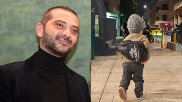 Ο Λεωνίδας Κουτσόπουλος με το γιο του