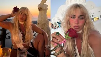 Η Κόνι Μεταξά στη Σαντορίνη