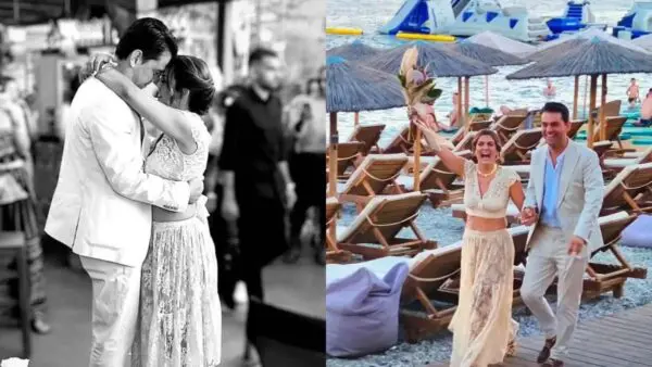 Η Χριστίνα Βραχάλη και ο Γκράχαμ Γκουντ στο γαμήλιο πάρτι τους