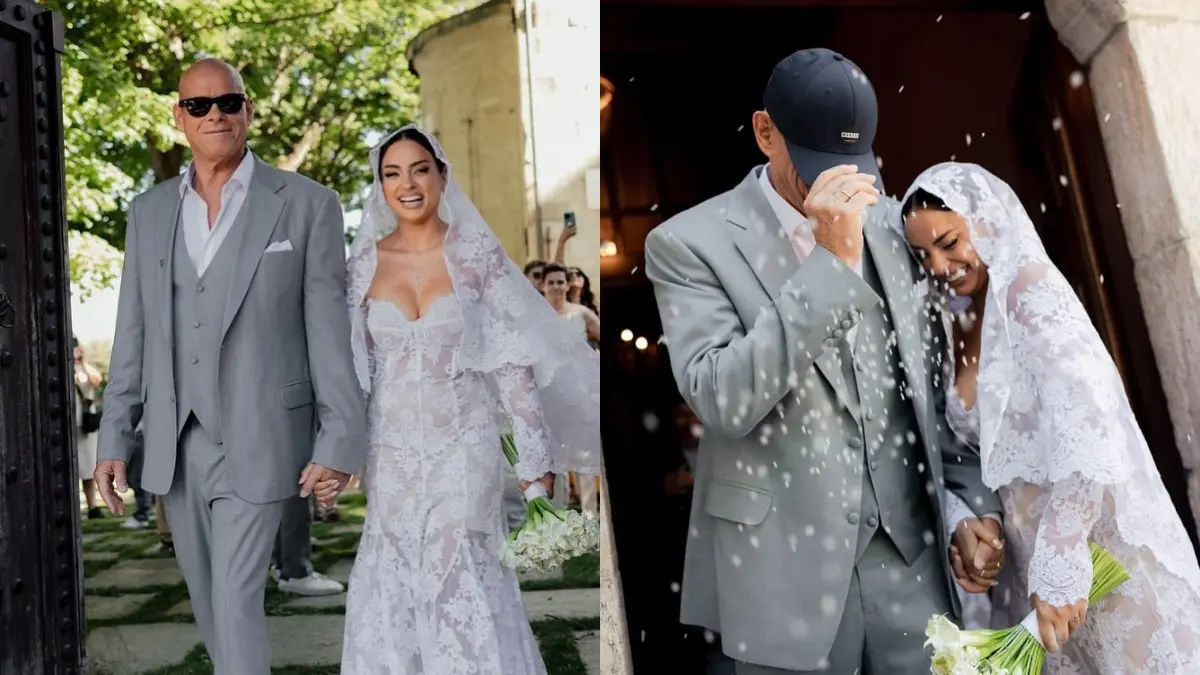 Η Ελπίδα Ιακωβίδου και ο Τζώνη Καλημέρης στον γάμο τους