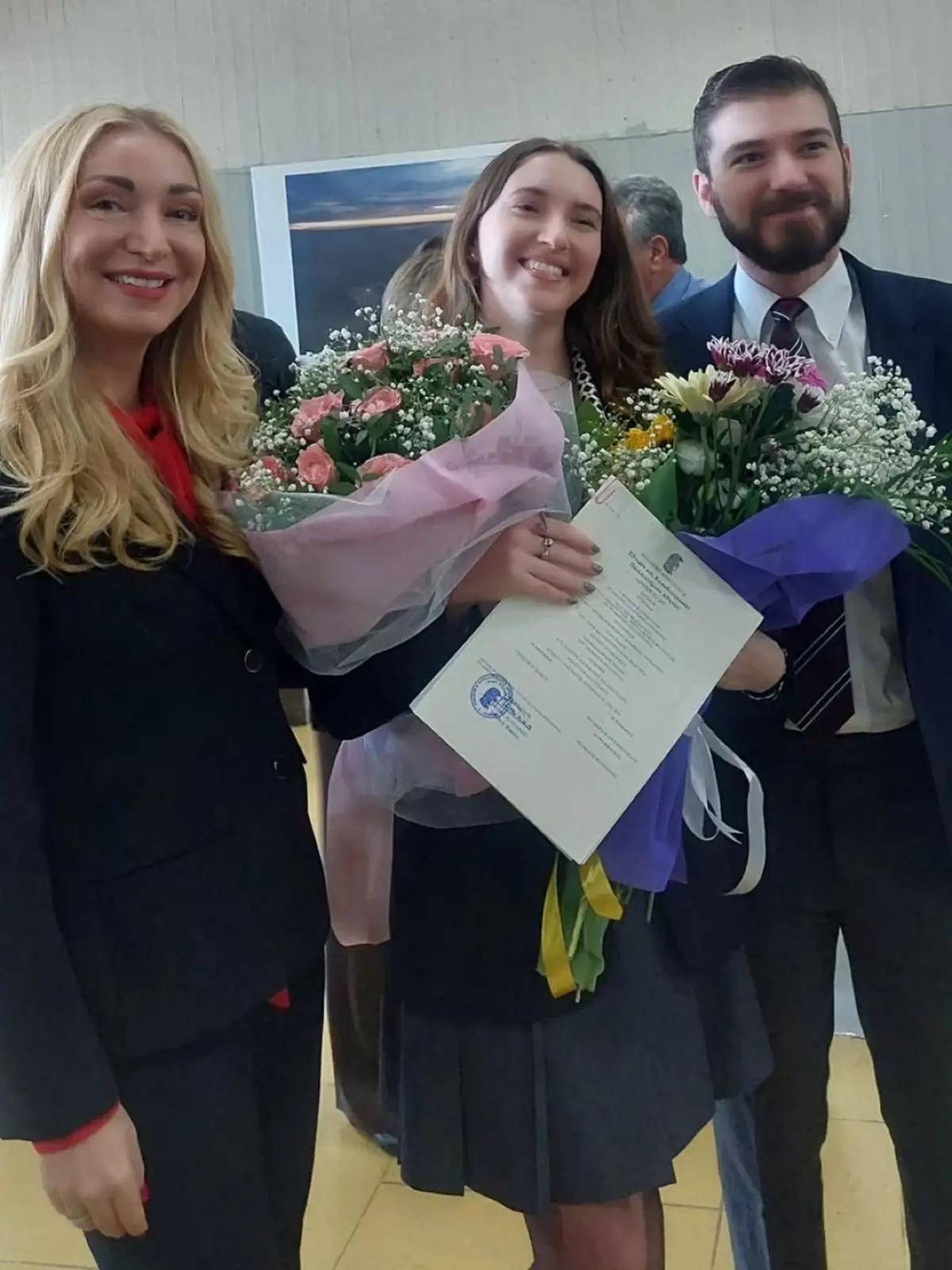 Η Ζέτα Θεοδωροπούλου στην αποφοίτηση της κόρης της