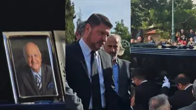 Πλάνα από την κηδεία του πατέρα του Νίκου Χαρδαλιά