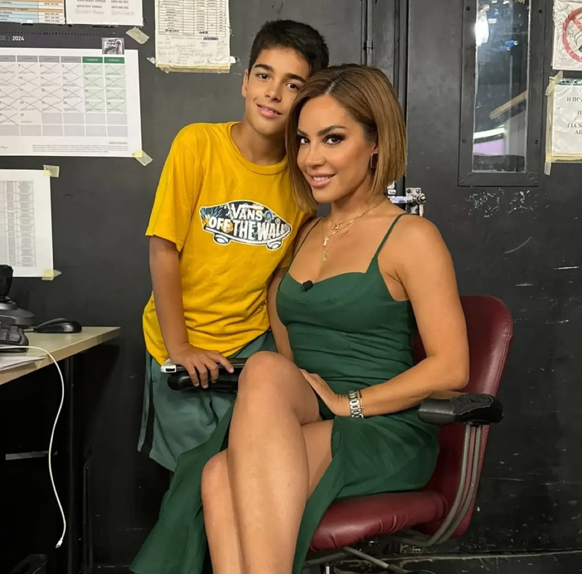 Η Μαριάντα Πιερίδη με τον γιο της