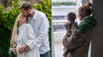 Η Αγάθη Ράντη με τον σύζυγό της και τον γιο τους