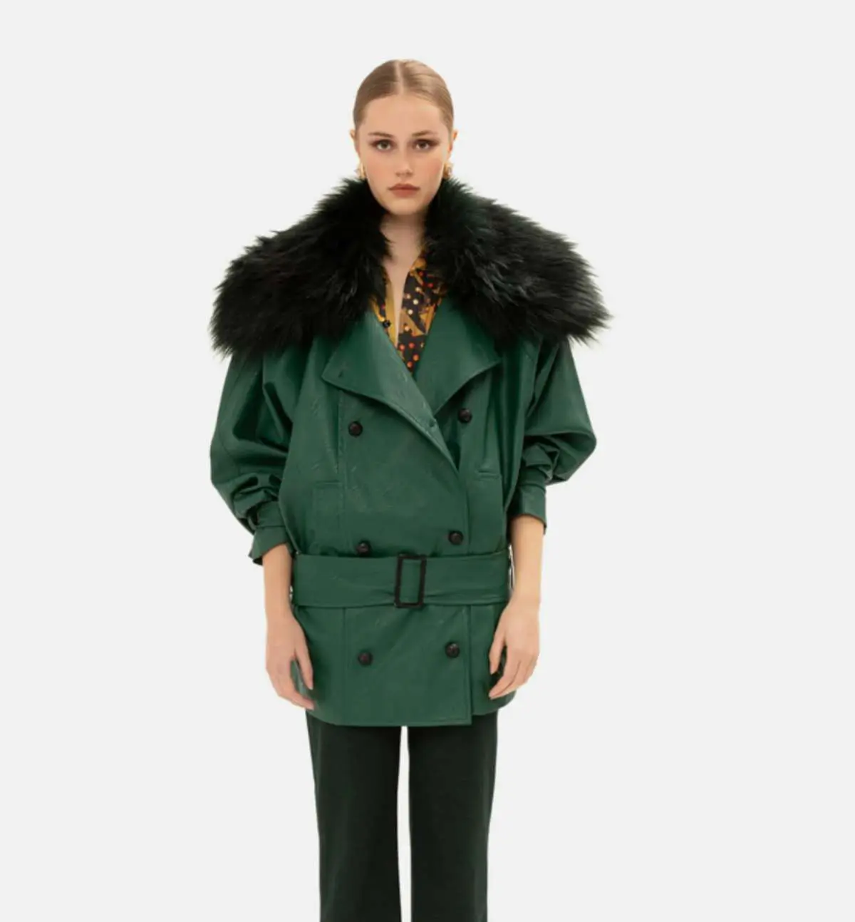 πανωφόρι πράσινο με γούνα