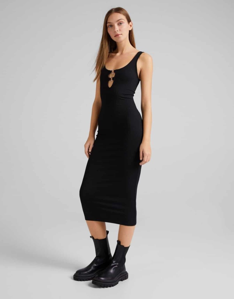 Bershka μαύρο φόρεμα