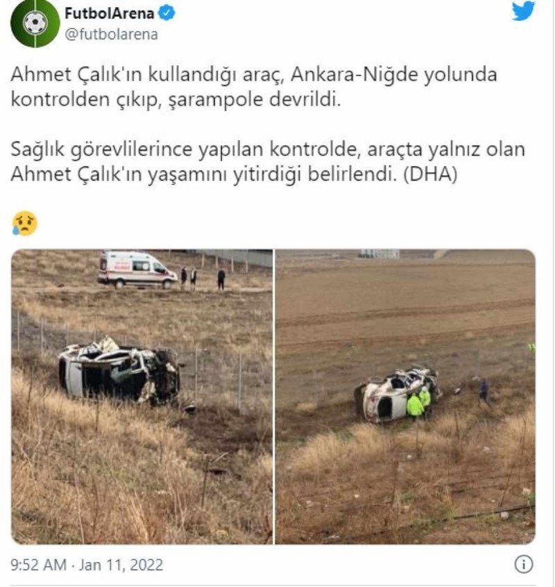 Τροχαίο δυστύχημα για τον Αχμέτ