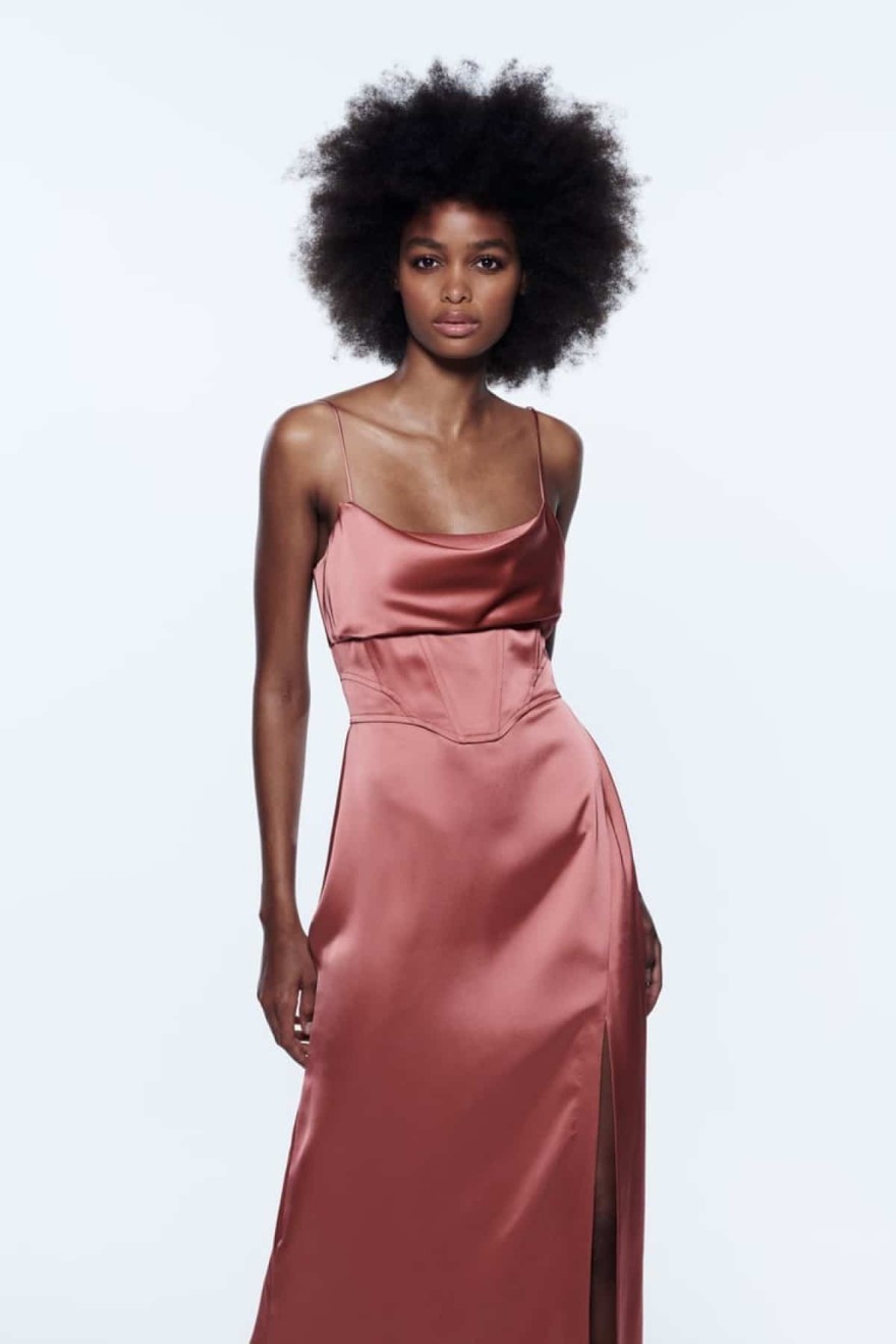 Zara φόρεμα σατέν