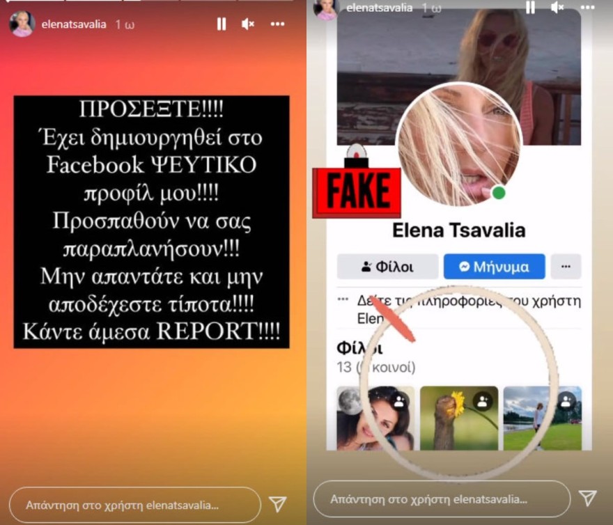 Έλενα Τσαβαλιά διαδικτυακή απάτη
