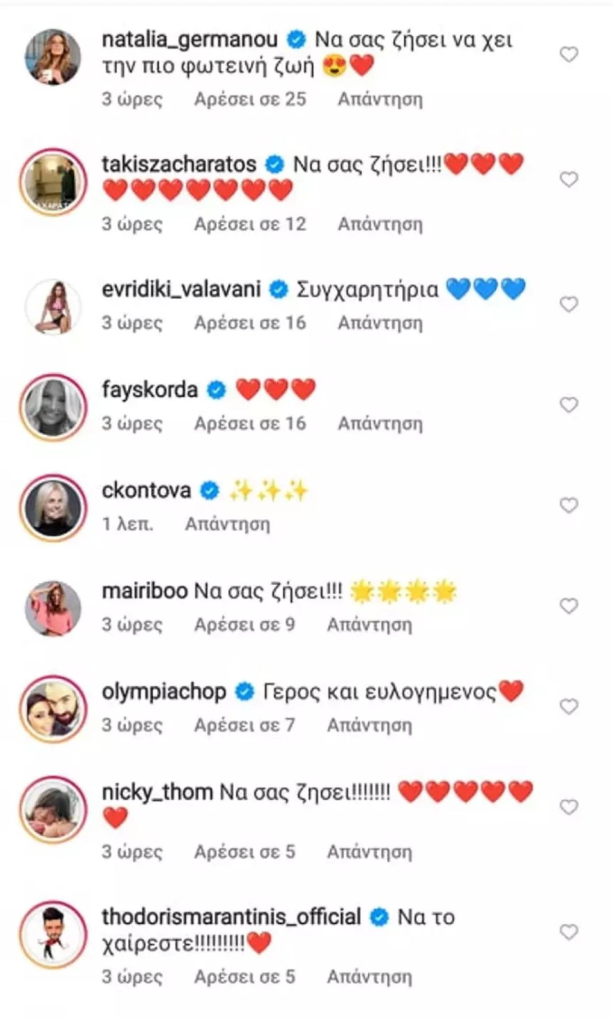 Διάσημοι εύχονται στην Εριέττα Κούρκουλου