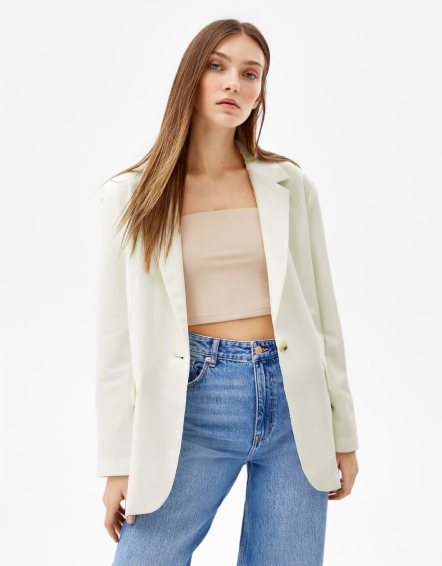 Bershka - Μπλέιϊζερ υπολεύκειο