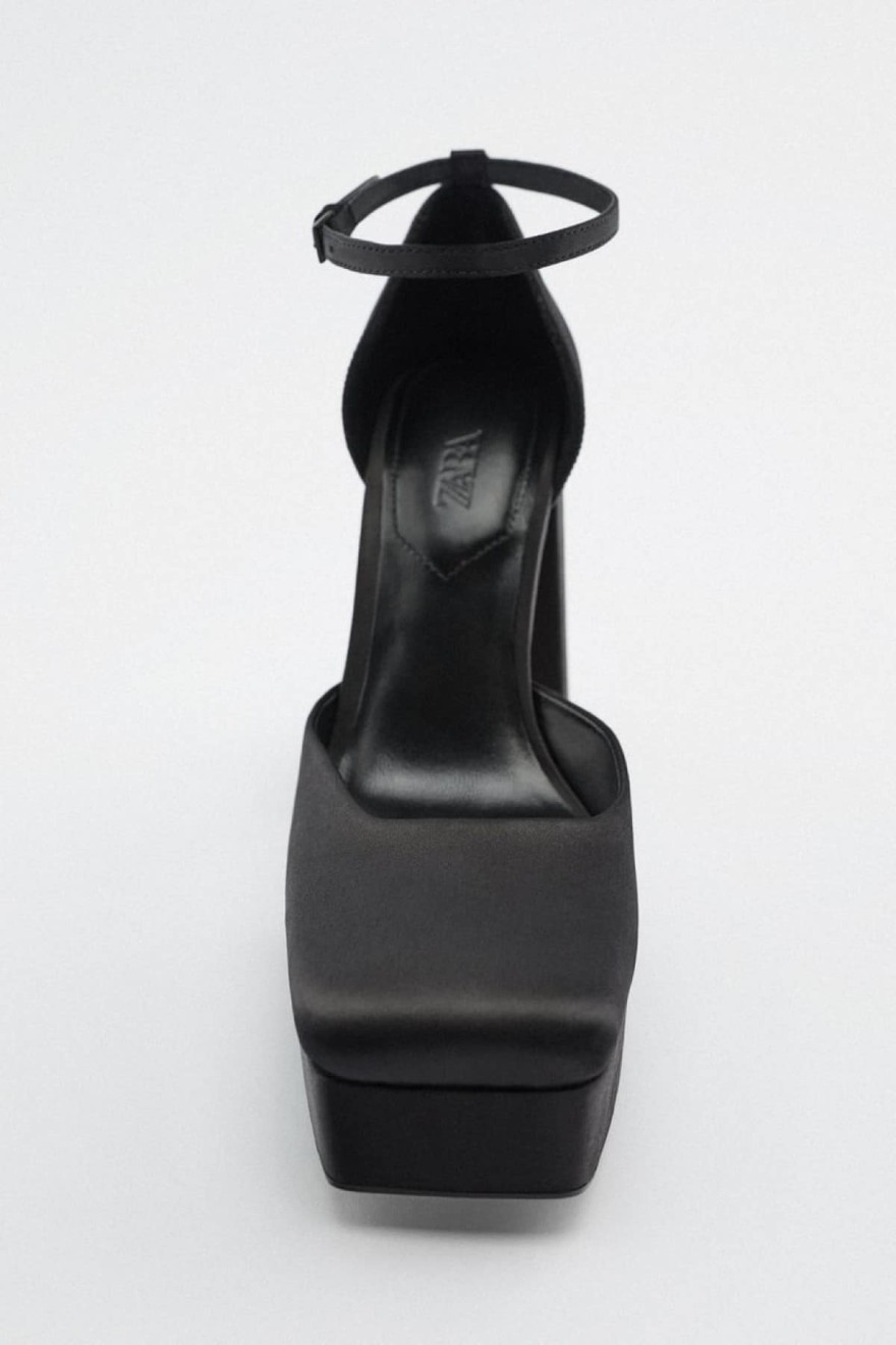 Zara παπούτσια με τακούνι και φιάπα