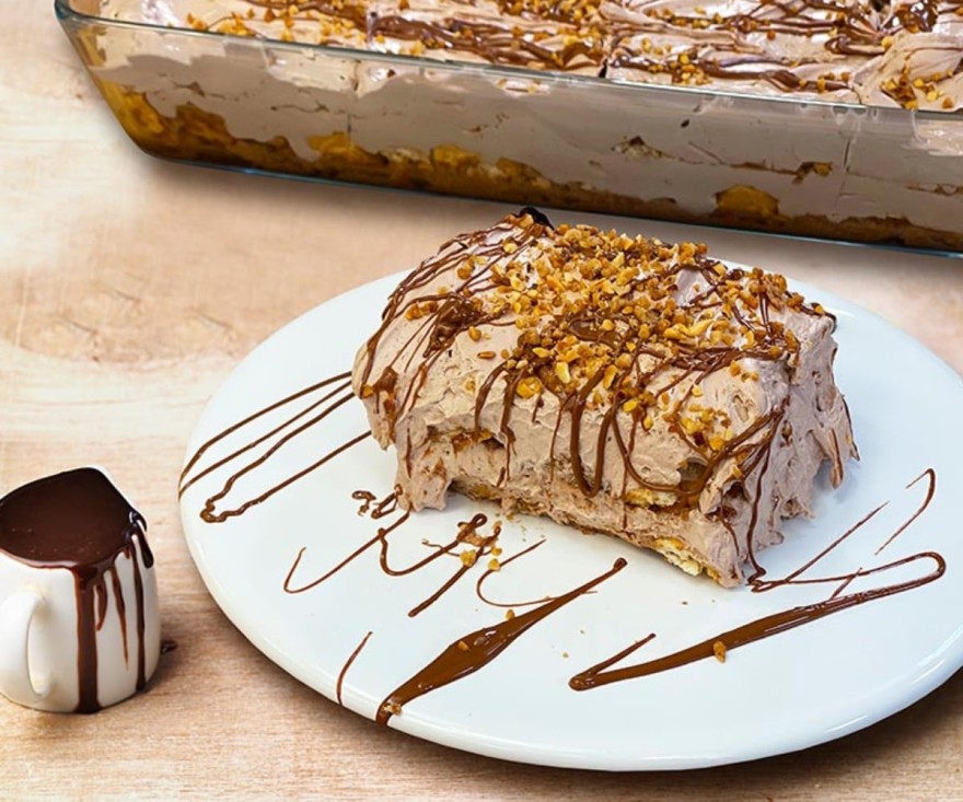 Μπισκοτογλυκό με σοκολάτα και μπανάνες από την Αργυρώ Μπαρμπαρίγου