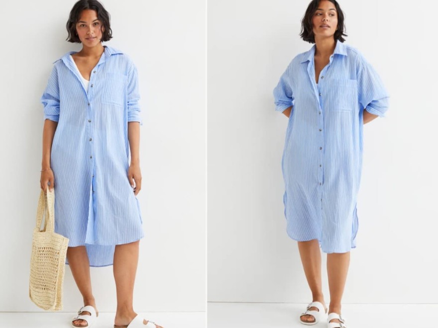 γαλάζιο σεμιζιέ από τα H&M