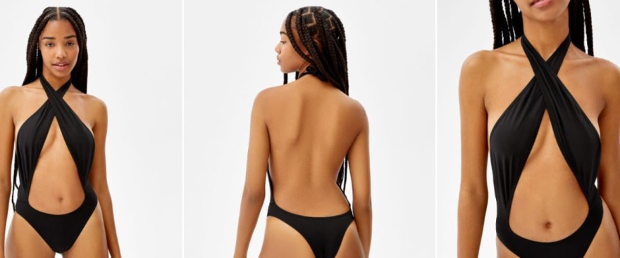 Μαύρο ολόσωμο μαγιό από τα Bershka