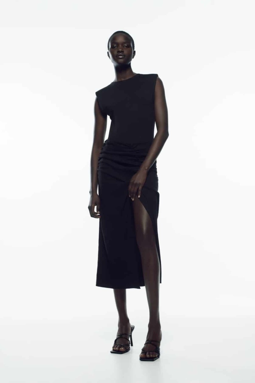 ΚΟΡΜΑΚΙ ΜΕ ΒΑΤΕΣ ZARA ΜΑΥΡΟ