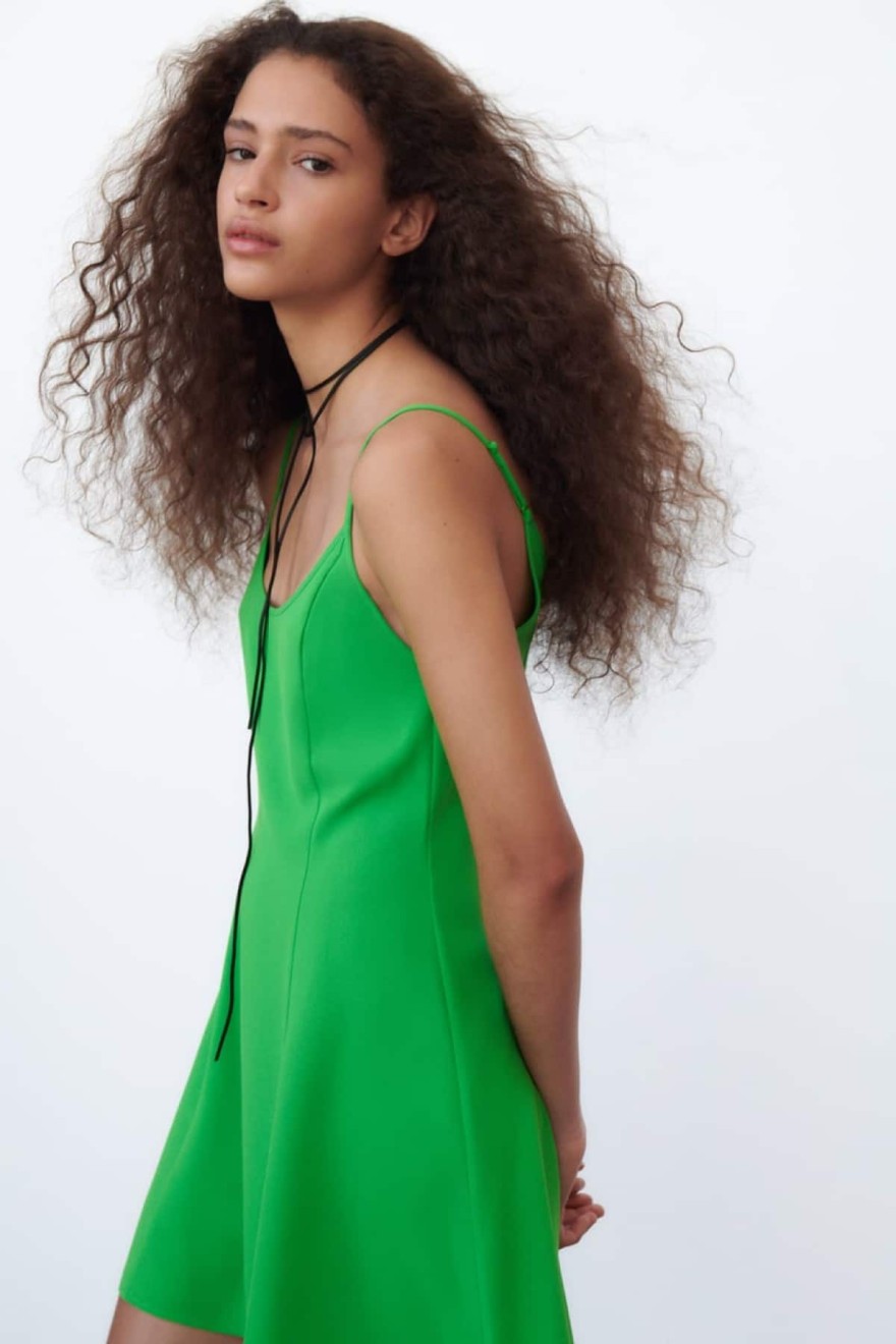 zara μίνι ριχτό φόρεμα