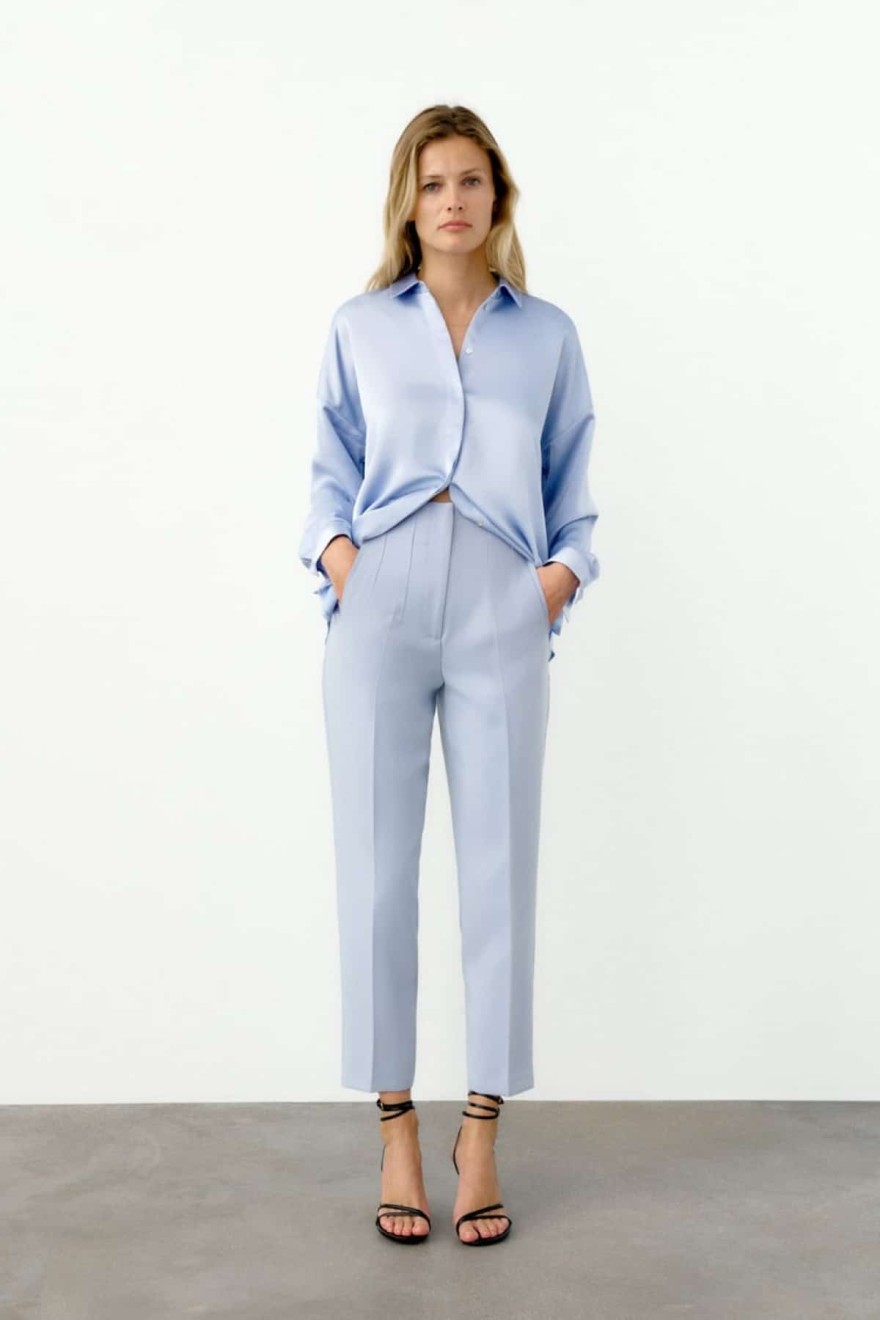 ZARA ΨΗΛΟΜΕΣΟ ΠΑΝΤΕΛΟΝΙ ΜΠΛΕ ΑΝΟΙΧΤΟ