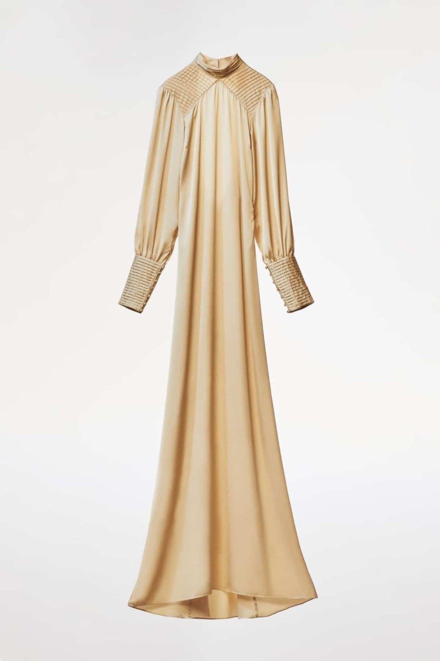 ΜΑΚΡΥ ΣΑΤΙΝΕ ΝΥΦΙΚΟ ΦΟΡΕΜΑ Zara