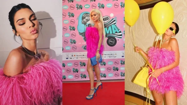 Το φόρεσε η Αλεξάνδρα Παναγιώταρου και οι αδερφές Jenner - Το πουπουλένιο φούξια φόρεμα που κάνει θραύση