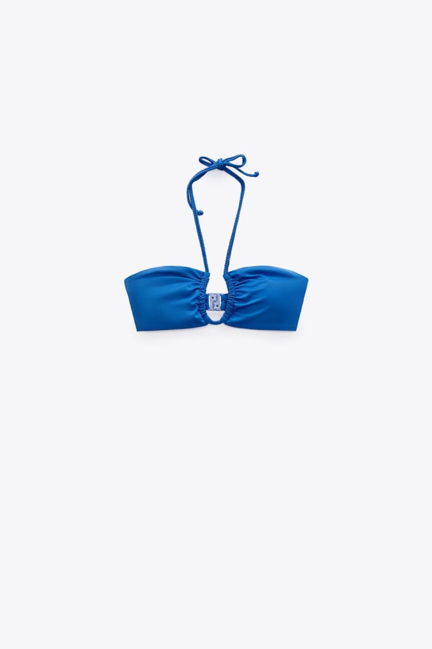 Zara γαλάζιο τοπ μαγιό