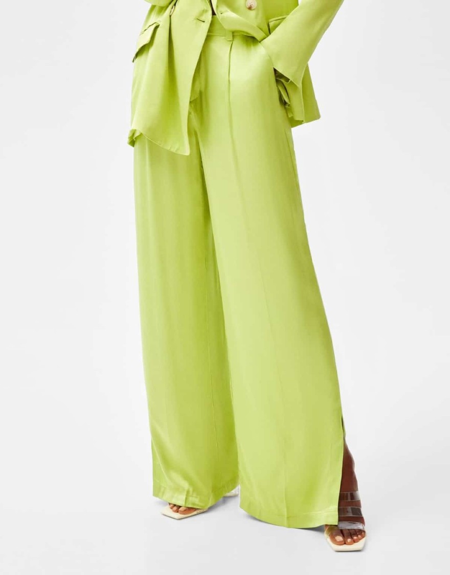lime trousers bershka