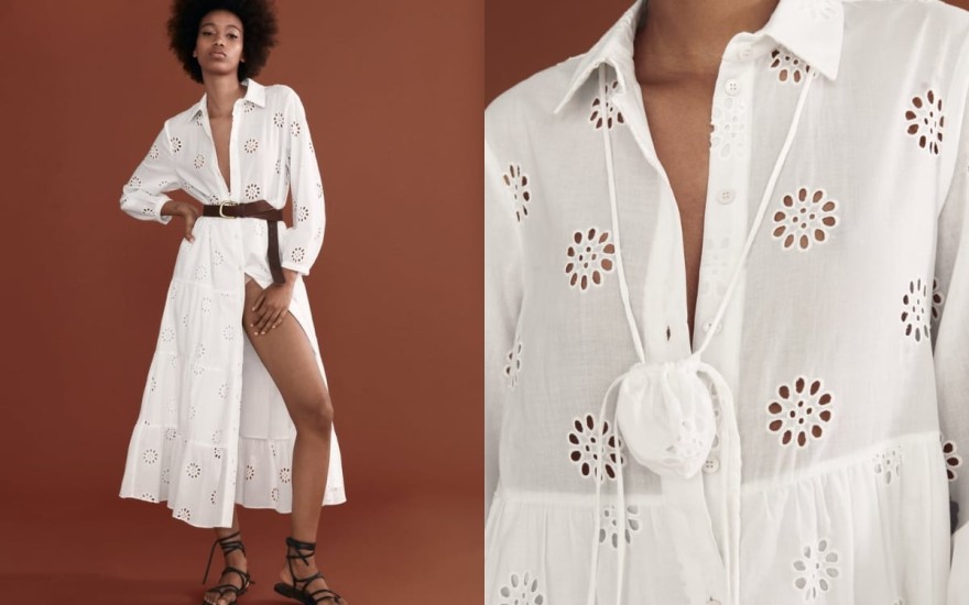 Zara λευκό φόρεμα