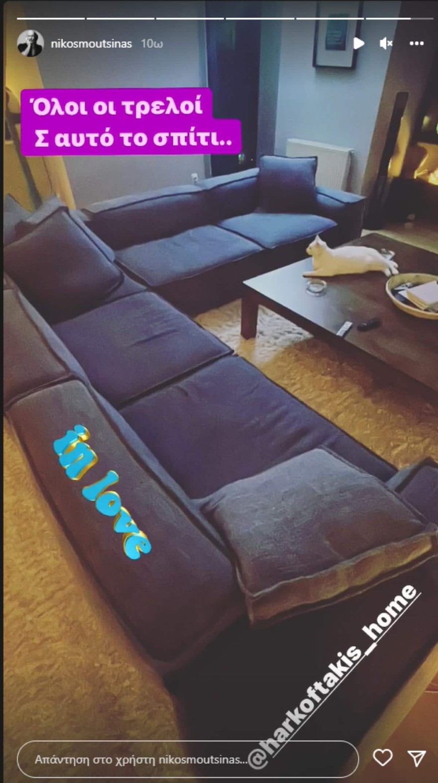 Νίκος Μουτσινάς σπίτι