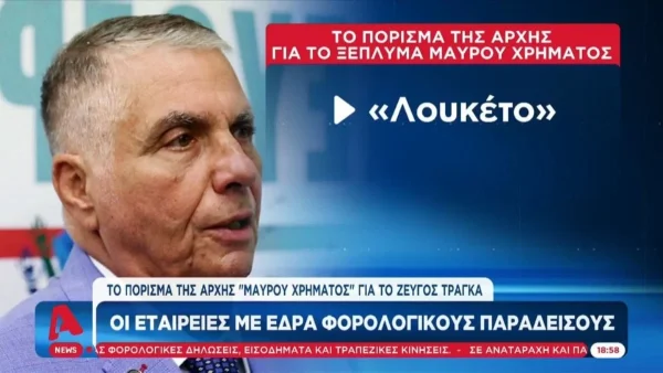 Αμύθητη περιουσία μέσα σε 18 χρόνια -  Το πόρισμα της αρχής για το ξέπλυμα μαύρου χρήματος για την υπόθεση Τράγκα