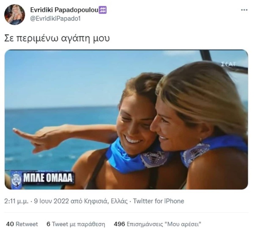 Ευρυδίκη Παπαδοπούλου ανάρτηση για Βρισηίδα