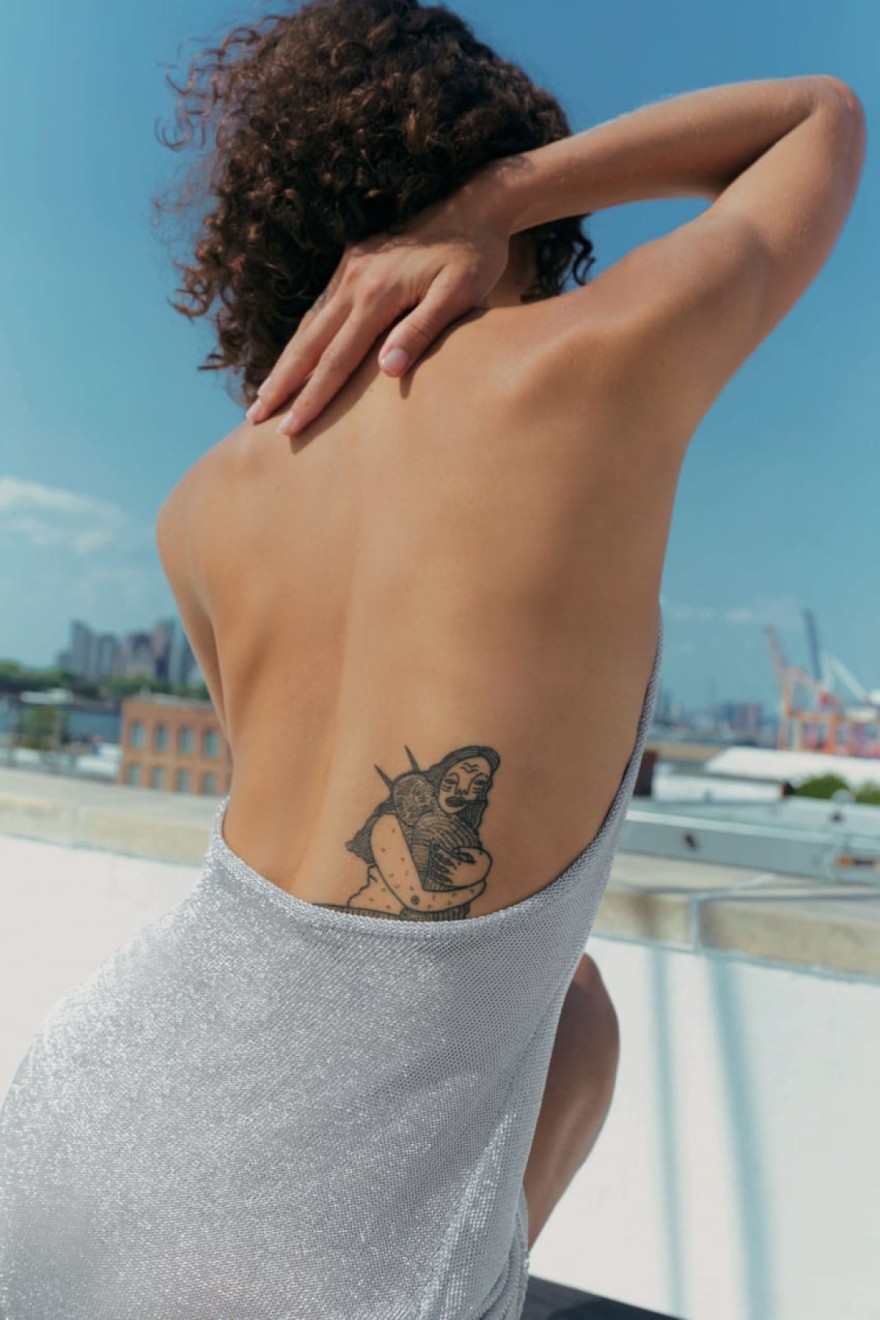 METALLIC THREAD KNIT DRESS ZARA