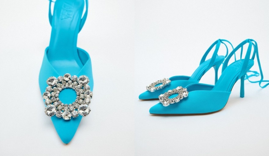 Zara τακούνια μπλε