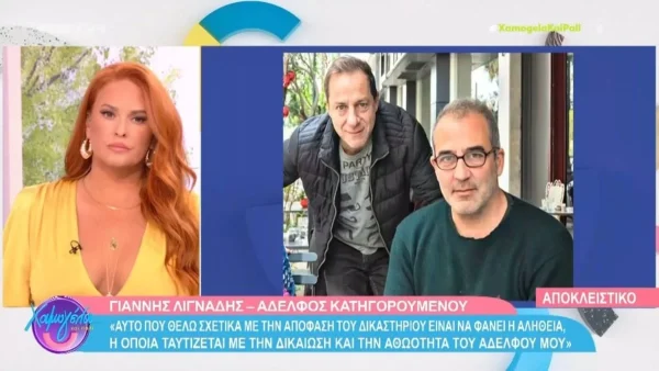 «Υπάρχουν ομοφυλόφιλοι επαγγελματίες» - Νέες δηλώσεις του αδερφού του Λιγνάδη πριν την απόφαση του δικαστηρίου