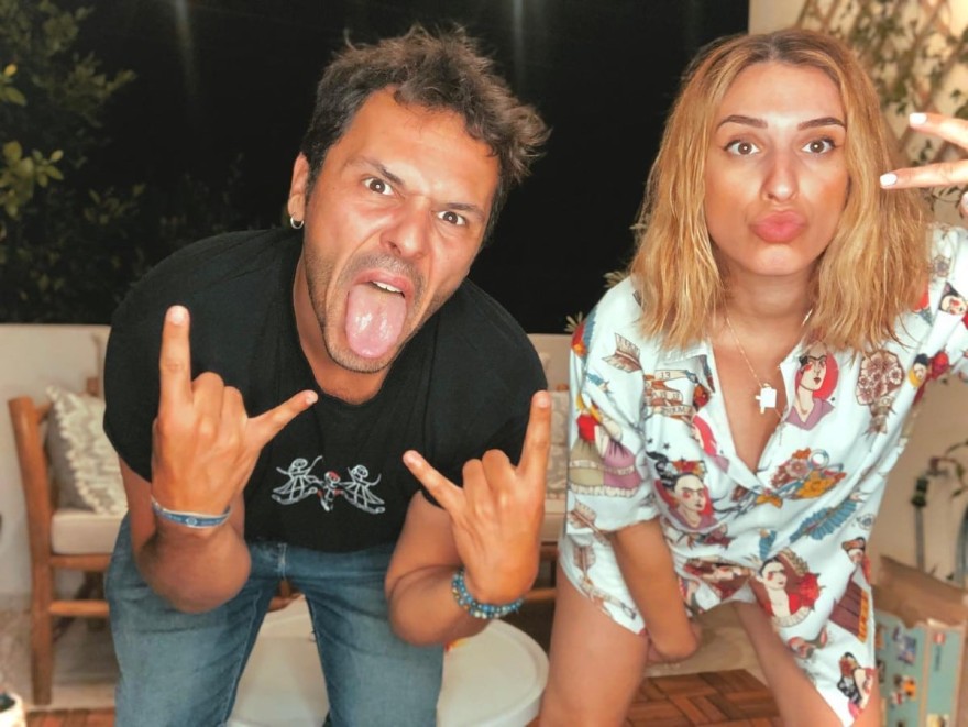 Η Αντιγόνη Ψυχράμη με τον κουμπάρο της Κωνσταντίνο