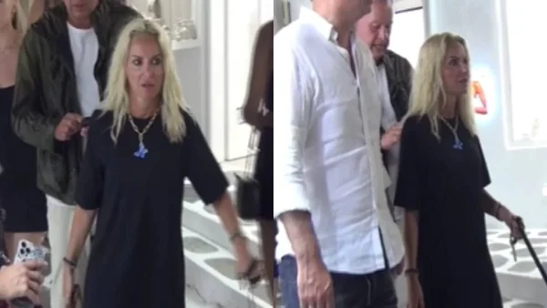 Κακοδιάθετη και αγέλαστη στα στενά της Μυκόνου η Μαρία Μπεκατώρου - Την κοιτούσαν όλοι στο νησί