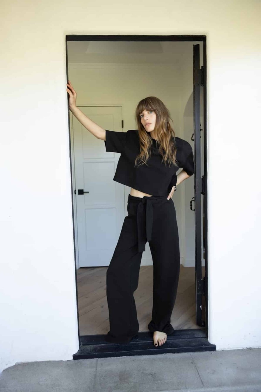 Zara άνετο μαύρο παντελόνι