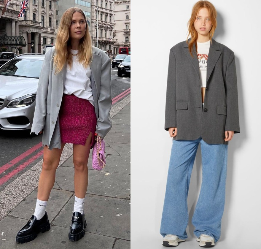 Γκρι μπλέιζερ Bershka