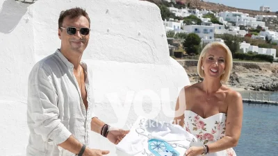 Χαμογελάει ξανά η Κατερίνα Μονογυιού - Αποκλειστικές φωτογραφίες από τη βάπτιση του γιου του Τζώρτζη στη Μύκονο