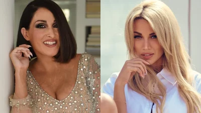 Με εντυπωσιακό mini, κίτρινο σετάκι η Ιωάννα Παλιοσπύρου, αγγίζει την κοιλίτσα της Σπυροπούλου, στο party του Σταθοκωστόπουλου