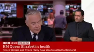 Μαυροφορεμένοι οι παρουσιαστές του BBC - Βρίσκονται σε διαρκή ενημέρωση για τα νέα της υγείας της βασίλισσας Ελισάβετ