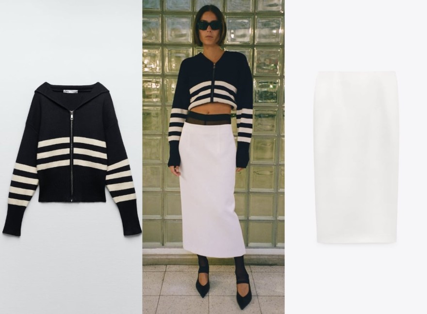 Zara φούστα και ζακέτα