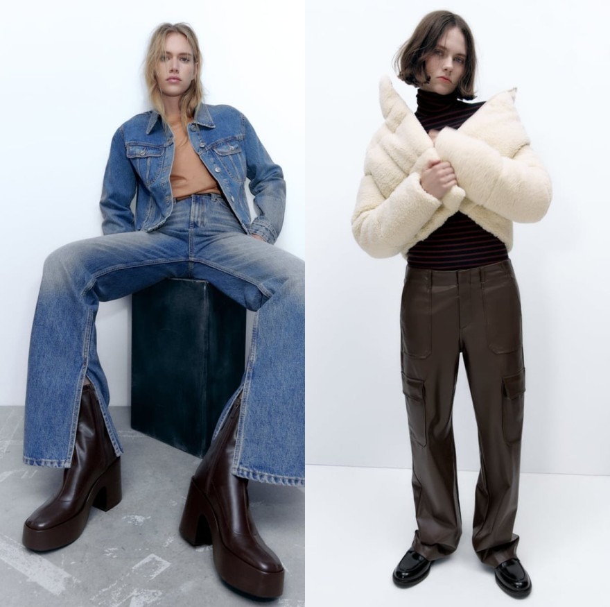 Zara μπότες και cargo