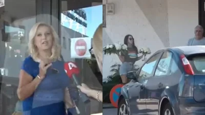 Με μπλε μακρύ φόρεμα η μητέρα της Κωνσταντίνας Σπυροπούλου - Τα πρώτα πλάνα από τον γάμο της με τον Βασίλη Σταθοκωστόπουλο