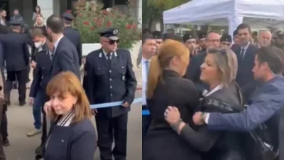 28η Οκτωβρίου: Εντάσεις στο τέλος της παρέλασης στην Θεσσαλονίκη - Επεισόδια μεταξύ Κατερίνας Σακελλαροπούλου και υγειονομικών