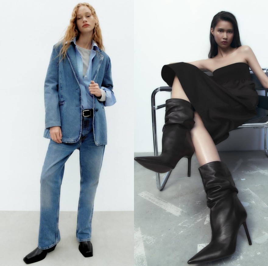 Zara μπλέιζερ και μπότες